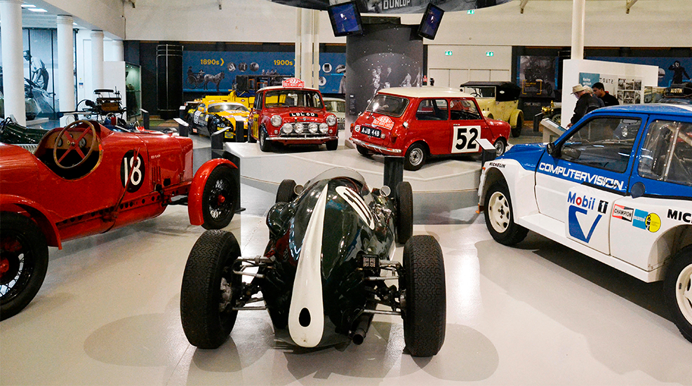 The showroom in the British Motor Museum